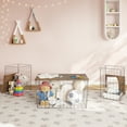 thumbnail image 4 of Lavish Home Set of 3 Living Room Tables - Metal Basket Storage with Removable Lids (Brown/Black), 4 of 9