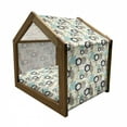 thumbnail image 2 of Vintage Pet House, Abstract Pattern of Old Fashioned Exotic Flowers Retro Revival Blossoms, Outdoor & Indoor Portable Dog Kennel with Pillow and Cover, 5 Sizes, Seafoam Brown Green, by Ambesonne, 2 of 5