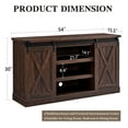 thumbnail image 6 of EDYO LIVING Farmhouse Barn Door TV Stand for TVs Up to 65", Entertainment Center with Storage Cabinet, Media Console for Living Room, Dark Brown, 6 of 6