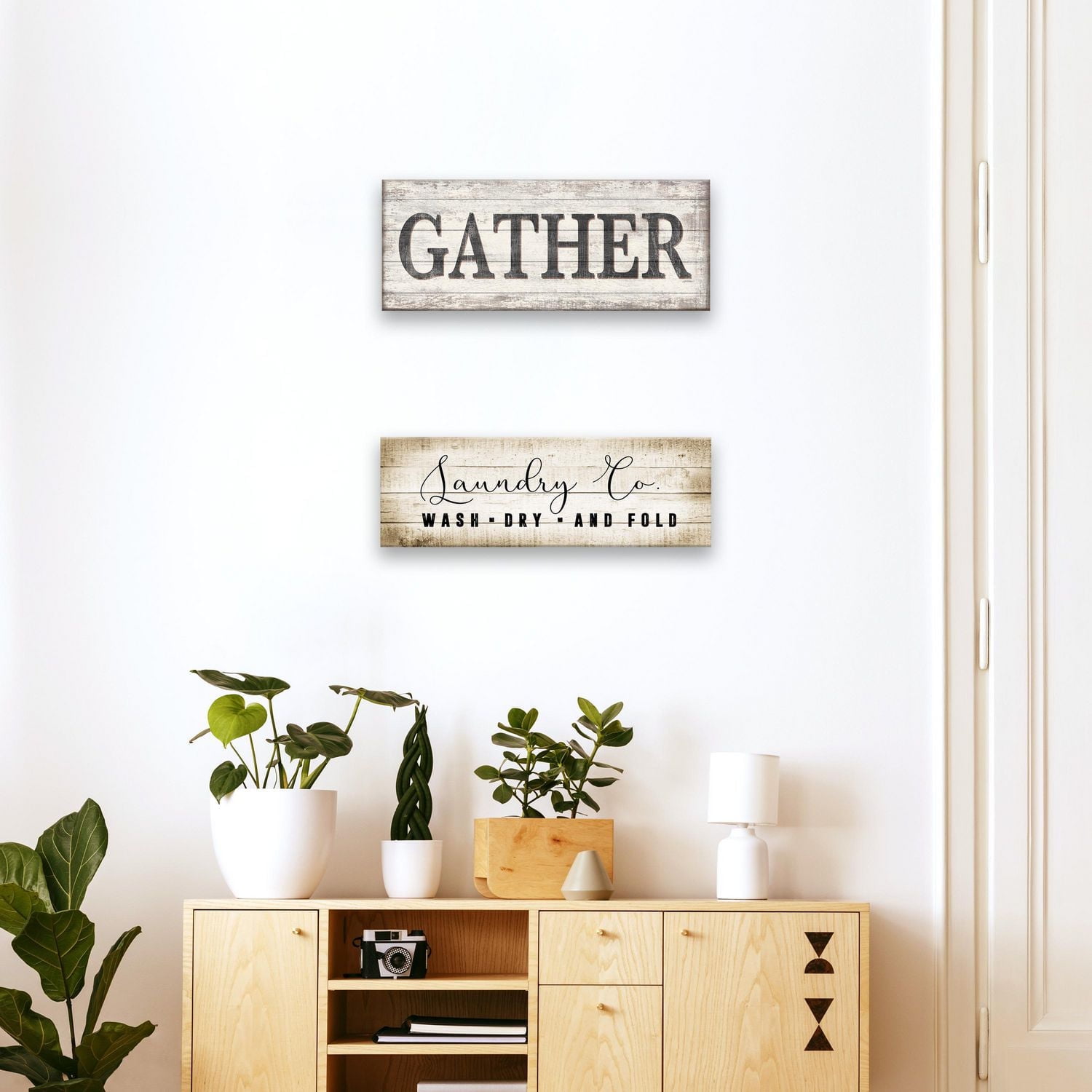 Artissimo Designs #1 Gather and Laundry Co. Printed Canvas - 36W x 12H x 1.25D