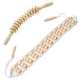 thumbnail image 1 of Natural Wood Lymphatic Drainage Kit, 2 In 1 Massage Tools & Equipment With Curved Massage Roller Stick And Rope Massager For Body Sculpting And Anti-Cellulite, 1 of 7