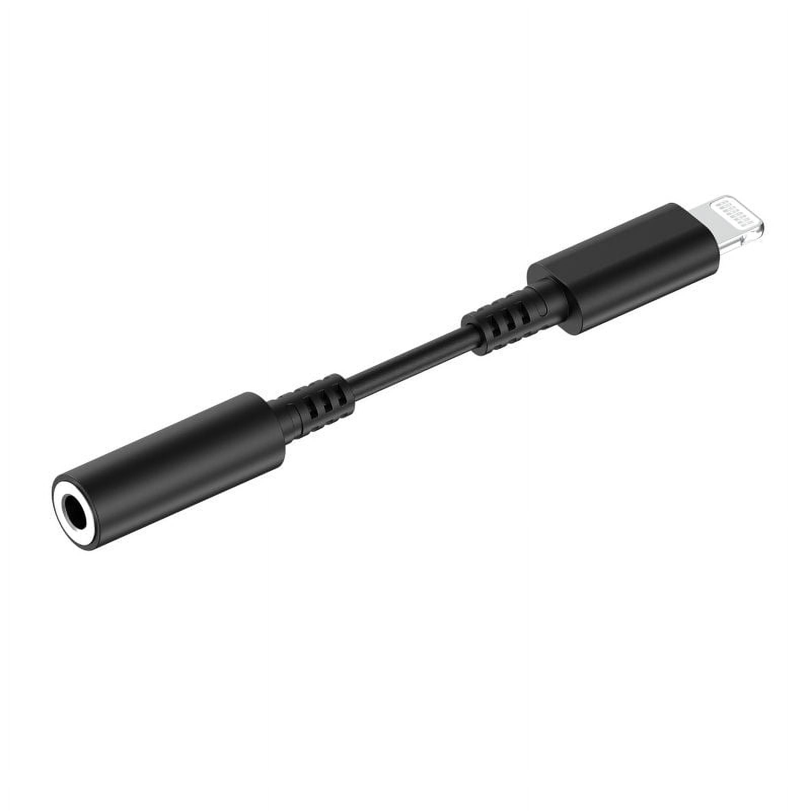 Auto Drive LTG to 3.5 mm Jack Headphone Adapter, MFi Certified for Lighting Device Black