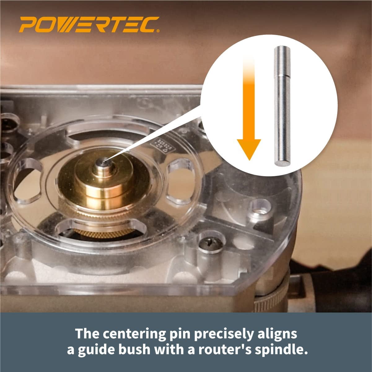 POWERTEC Solid Brass Inlay Kit. Router Bit with 1/4" Cutting Dia. & Shank. Fits PORTER-CABLE Style Router Base Plate. Works with Router Templates for Woodworking Tools & Router Accessories (71729)