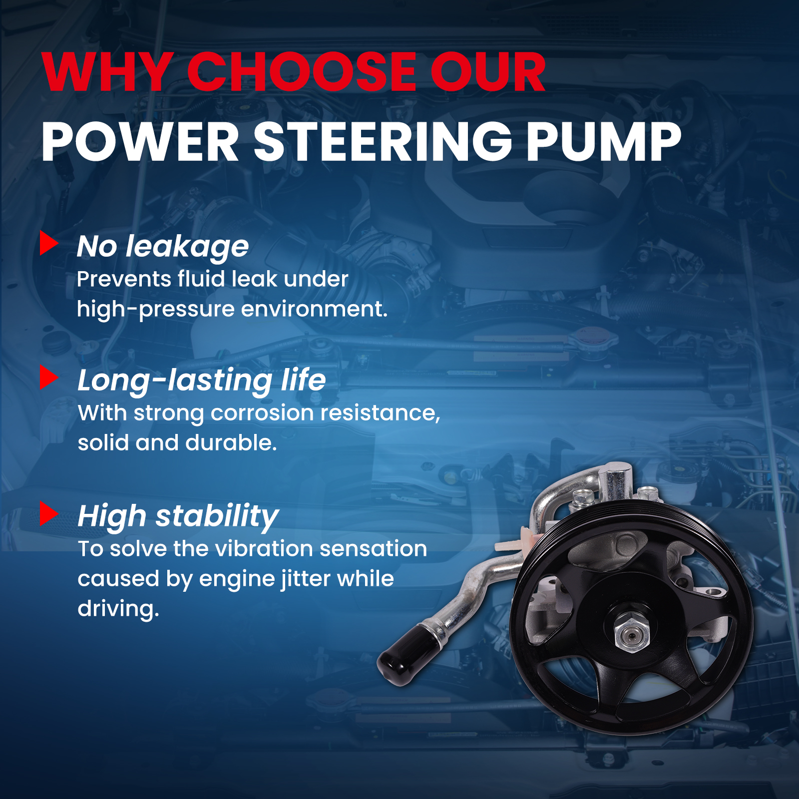 MOCA AUTOPARTS 21-5370 Power Steering Pump w/ Pulley Fit for 2004-2007 Ford Escape 3.0L & 2005-2007 Mercury Mariner 3.0L & 2005-2006 Mazda Tribute 3.0L