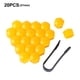 thumbnail image 3 of Tuercas de la rueda de automóviles Caps Universal Auto Hub Tornillo Tornillo Reemplazo Polvo a prueba de neumáticos Tuercas Tornillos Protector con clip Amarillo 21mm 20 Piezas Advancent VI014416-21, 3 of 7