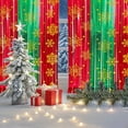 thumbnail image 2 of Upgraded Christmas Party Decorations - 2 Pack Foil Fringe Curtains 78x39inch Red Green Snowflake Tinsel Streamers Photo Backdrop for New Year, Ugly Sweater Party Decor B, 2 of 6