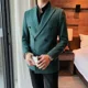 thumbnail image 3 of Chaqueta para hombre, chaquetas de vestir, abrigos, doble botonadura, trajes y blazers negros para hombre de negocios, ropa sencilla y nueva en estilo coreano 2024, 3 of 5