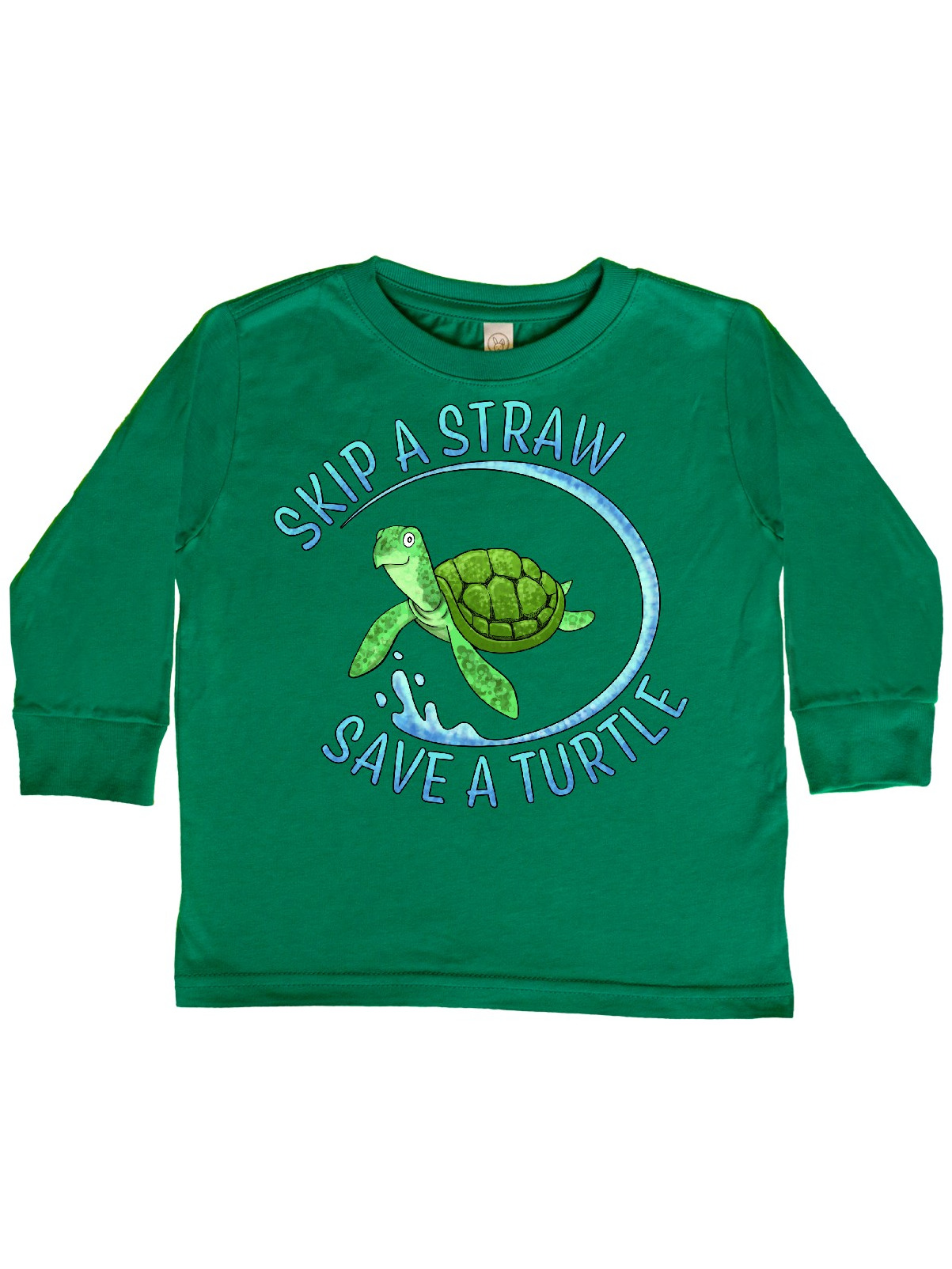 Forstærke ordbog pegefinger Inktastic Skip a Straw Save a Turtle with Cute Green Sea Turtle Gift  Toddler Boy or Toddler Girl Long Sleeve T-Shirt - Walmart.com