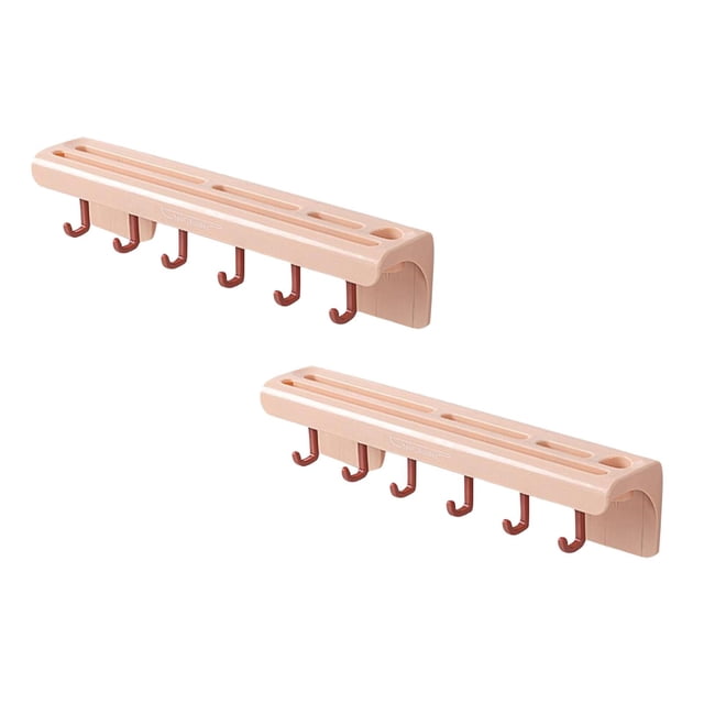 Oleegame 2PC Spoon And Lid Rest Kitchen Storage Rack Household Holder Spoon And Spatula Storage Rack Wall Mounted Kitchen Rack Pink
