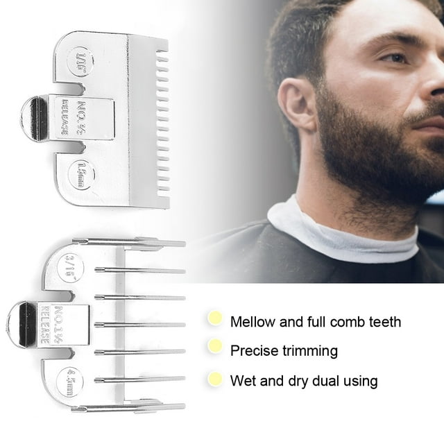Positioning Limit Comb, Professional Hair Clipper Limit Comb, Head Hair Clipper with Mellow Teeth, Guide Comb for Wet and Dry Use, Haircut Accessory, 2 Colors