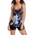 thumbnail image 1 of QIPOPIQ Womens Tankini Swimsuits Ladies Multicolor Leaf Print Back Cutout Boxer Pants Sling Split Swimsuit Bathing Suits Summer Clearance, 1 of 3