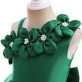 thumbnail image 5 of Kiijoy Girls One Shoulder Flower Satin Pageant Dress Party Princess Piano Gown, Sizes 6-7, 5 of 5