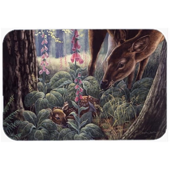 Doe & Fawn Deer Glass Large Cutting Board