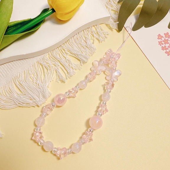 7.48-Inch Acrylic Heart & Star Phone Charm Strap – Universal Wrist Lanyard with Secure Metal Hook