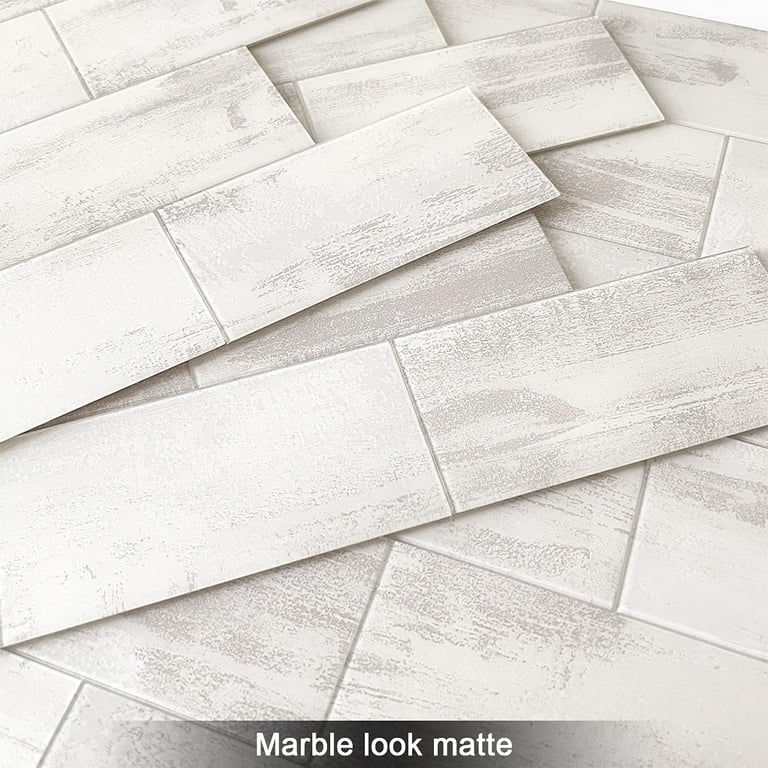 BeNice Peel and Stick Backsplash for Kitchen Tile,Peel and Stick Tiles for  Walls Tile Stickers Waterproof Marble Tile Backsplash 3.85x11.73(16Tiles)