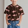 thumbnail image 2 of COM1950s Robe à Manches Courtes, Chemise Tendance pour Enfant T-Shirt Imprimé Col Rond Confortable Ample T-Shirt Blouse à Manches Courtes Hauts Décontractés, 2 of 9