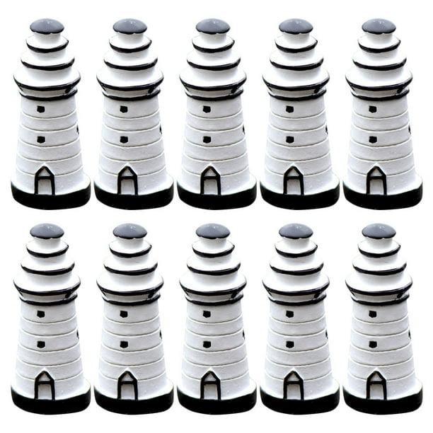 Figuras de resina en miniatura para jardín, faro de resina, adornos de botellas ecológicos, 10 Uds.