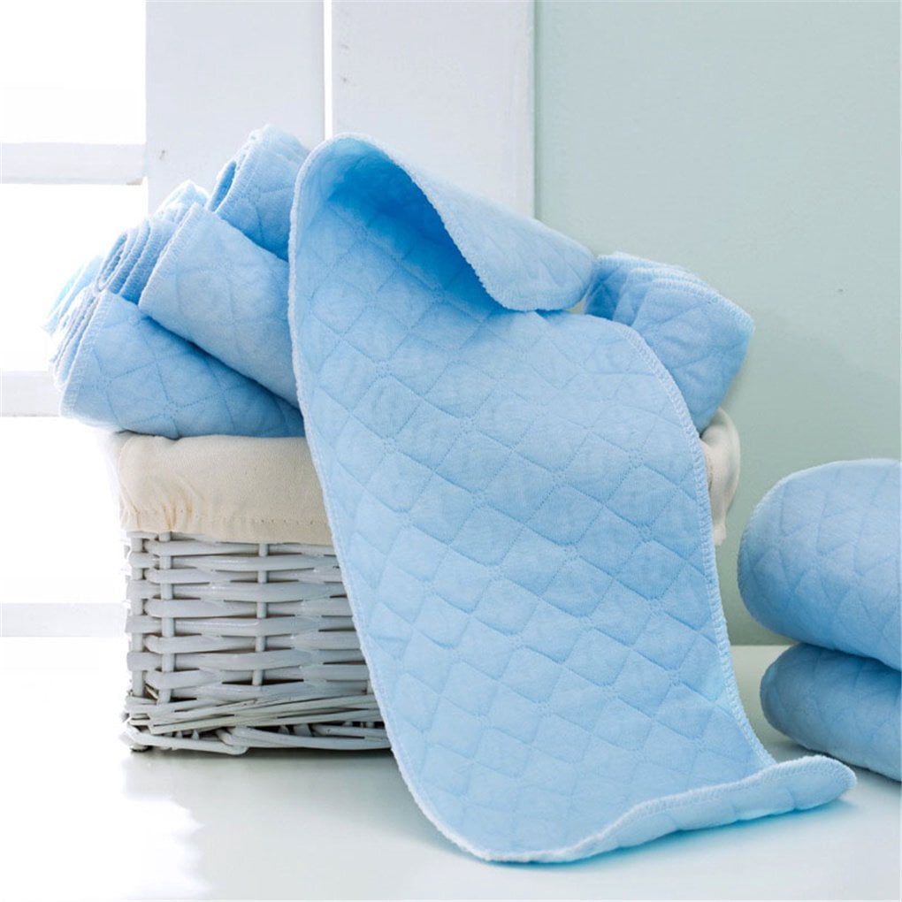GoXteam 10 Pack Baby Eco Cotton diapers, Multiple-Use Reusable Six-layer Natural Cloth Diaper for Baby (Blue)