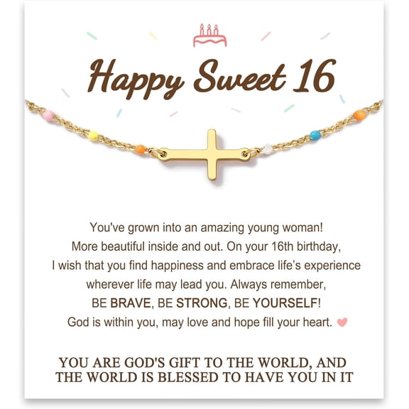 Birthday Gifts for Women Teens, You are God's Gift to The World, Birthday Cross Bracelet for Friend Sister Daughter Granddaughter Niece...