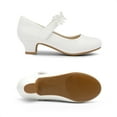 thumbnail image 5 of BURUDANI Girls Mary Jane Dress Shoes Pumps Low Heels Flower Party Wedding Princess, 5 of 6