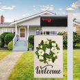 thumbnail image 3 of 2pcs Magnolia Wreath Double Sided Vertical Flag Burlap Spring Summer Fall Outdoor Farmhouse Decoration, 3 of 4