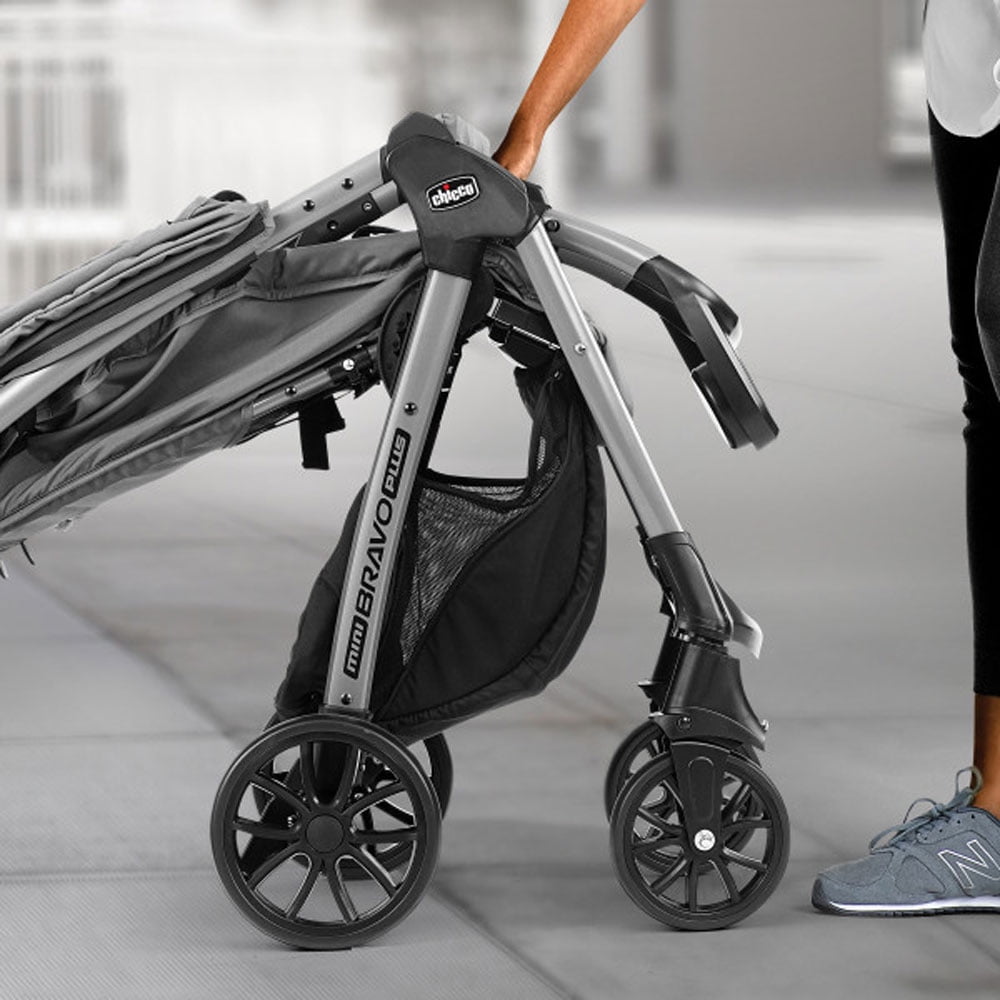 Chicco Mini Bravo Plus Lightweight Compact Fold Travel Stroller Graphite Grey Walmart