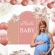 thumbnail image 2 of Fondo de baby shower personalizado en rosa empolvado, decoraciones bohemias para baby shower, pancarta floral con diseño de pampas en marrón ruborizado, fondo de fotografía para niños y niñas,, 2 of 8