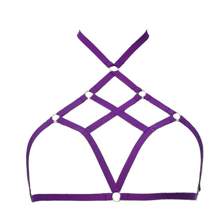 

Dido Cage Bras Elastic Great Material Underwear Dating Firmness Passionate Cosplay Equipment Sweet Gift Lingerie for Women Girl Dark Purple