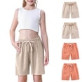 thumbnail image 4 of ITSAME Kids Girls Casual Shorts, Loose Fit Elastic Waist Cotton Linen Summer Breathable Athletic Shorts 4-Pack Beige 7T, 4 of 9