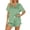 A-Green487, variant on XIAONU Womens Two Piece Pajama Set Short Sleeve Button Up Top And Elastic Waist Shorts Nighttime Comfort Soft Sleepwear