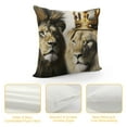 thumbnail image 4 of SHERONV Abstract Lion Couple Pillow Covers Watercolor Gold Black White Marble Cushion Covers for Kids Teens Adults Gray Wild Jungle Animal Dreamy Cushion Cases for Living Room Bed  18x18in, 4 of 5