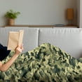 thumbnail image 3 of Camouflage Soft Flannel Fleece Throw Blanket, Clothing Motif Pale Toned Color Splashes Abstract Patterned Illustration, Cozy Plush for Indoor and Outdoor Use, 60" x 80", Green Yellow, by Ambesonne, 3 of 5