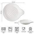 thumbnail image 2 of Onader 2-Piece Spoon Rest, 5" Ceramic Spoon Holder for Kitchen Utensils Soup Ladle Slotted Turner Spatula, Cooking Utensil Rest for Kitchen Countertop, Seashell White, 2 of 10