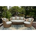 thumbnail image 5 of 3'x5' Ivory Blue Hand Hooked Floral Medallion Indoor Outdoor Area Rug, 5 of 5