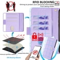 thumbnail image 5 of Allytechgroup Wallet Phone Case for Google Pixel 6 Pro, PU Leather Cards Slots RFID Blocking Flip Cover Metal Strap Hand Wrist Shockproof Stylish Case for Women Girls, Purple, 5 of 8