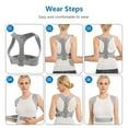 thumbnail image 3 of Tignapoo Posture Correction Harness for Men and Women - Adjustable Grey Back Support Band, Size L (91cm to 111cm Chest), 3 of 6