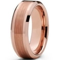 thumbnail image 2 of Metal Masters Mens Tungsten Carbide Wedding Band Ring 8mm Flat Top Brushed Rosetone Pink Comfort-Fit Band 7, 2 of 6