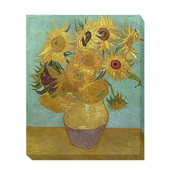 Sunflowers, 1889 by Vincent Van Gogh Premium Gallery-Wrapped Canvas Giclee Art - Ready-to-Hang, 16 x 20 x 1.5 in.