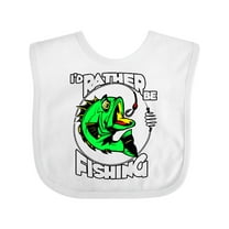 Inktastic I'd Rather Be Fishing Boys or Girls Baby Bib