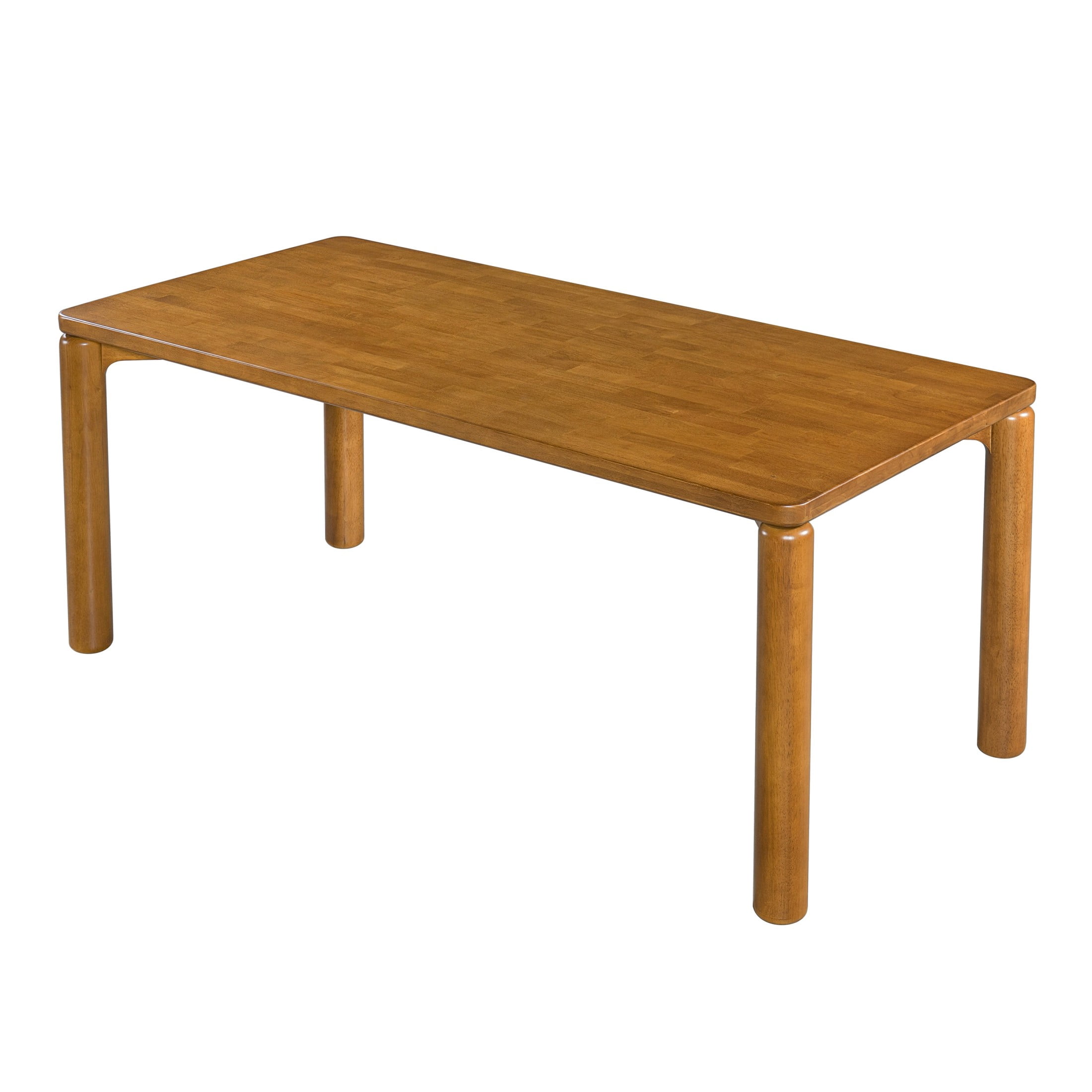 Christopher Knight Home 70" Modern Rectangular Wood Dining Table with Round Thick Legs for 6-8, Walnut