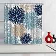 thumbnail image 4 of ArtBones Navy Blue Shower Curtain 72x72inch Blue Dahlia Flower Shower Curtain Bathroom Decor, Polyester Fabric Bath Curtain, 4 of 6