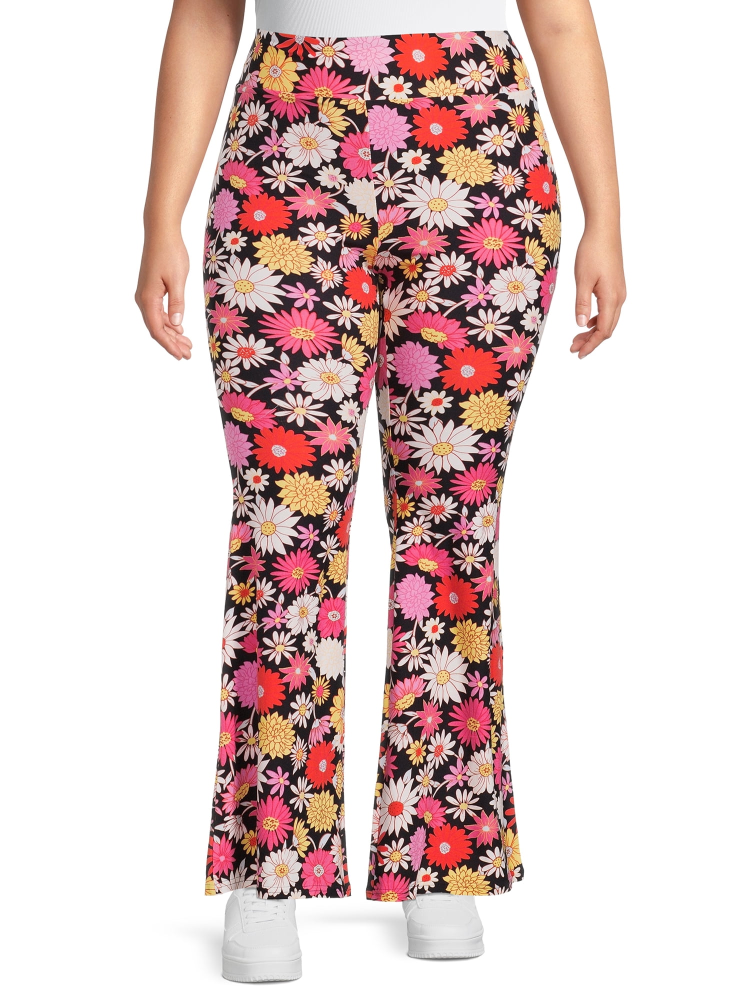 No Boundaries Women's Plus Flare Pant, 2 Pack, Sizes 1X-4X