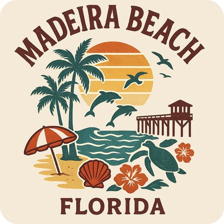 Madeira Beach Florida Keepsakes Souvenir Vinyl Sticker – Destination Travel Keepsake Collectible (3-Inches Wide)