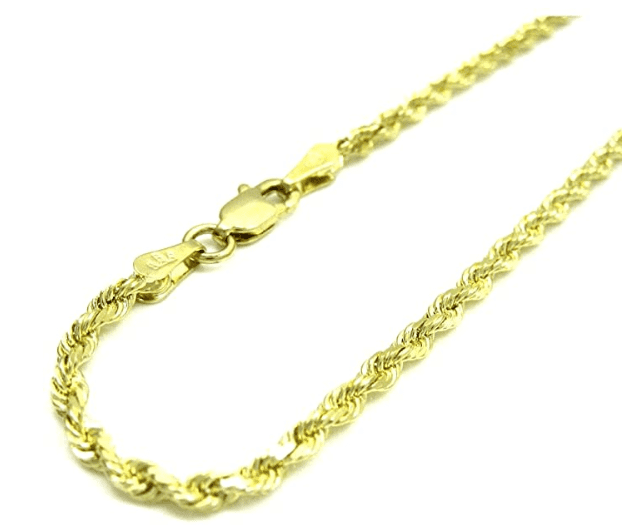 Jawa Jewelers 14K Yellow Gold Mens 1.1MM Solid Diamond Cut Franco Chains,Lobster Clasp
