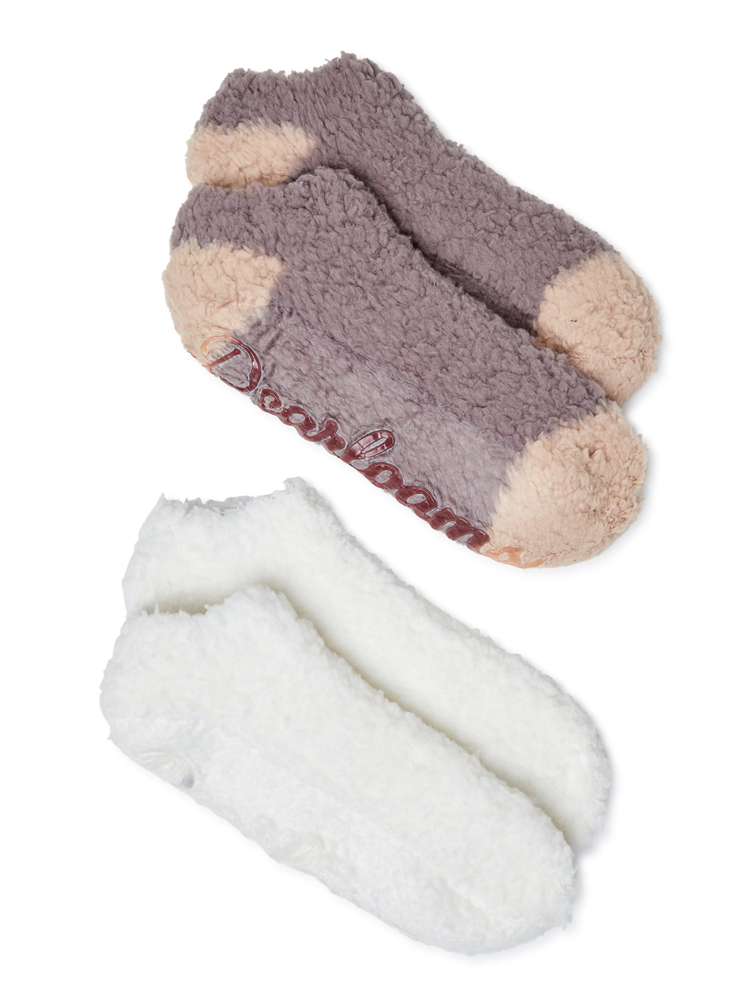 Dearfoams Women's Low Cut Fuzzy Socks, 2Pack