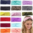 thumbnail image 7 of LinYooLi Fashion Candy Color Hair Band Cross Twist Headband Women Girls Sports Yoga Hair Bands,Leopard Print, 7 of 7