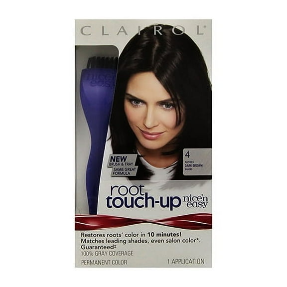 Clairol Nice N Easy Root Touch-Up, Hair Color, Dark Brown #4 - Kit