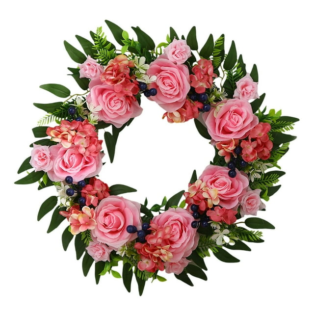 Front Door Wreath New Flower Pendant Rose Decorative Door Hanging Festive Atmosphere Wall Hanging Easter Wreath Easter Door Wreath Holiday Door Wreath Floral Wreath Decor Spring Wreath