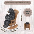 thumbnail image 3 of Black Bear Figurine in Rocking Chair Holding Cub – Rustic Wildlife Decor for Cabin, Lodge, Mountain or Woodland-Themed Spaces, 3 of 7