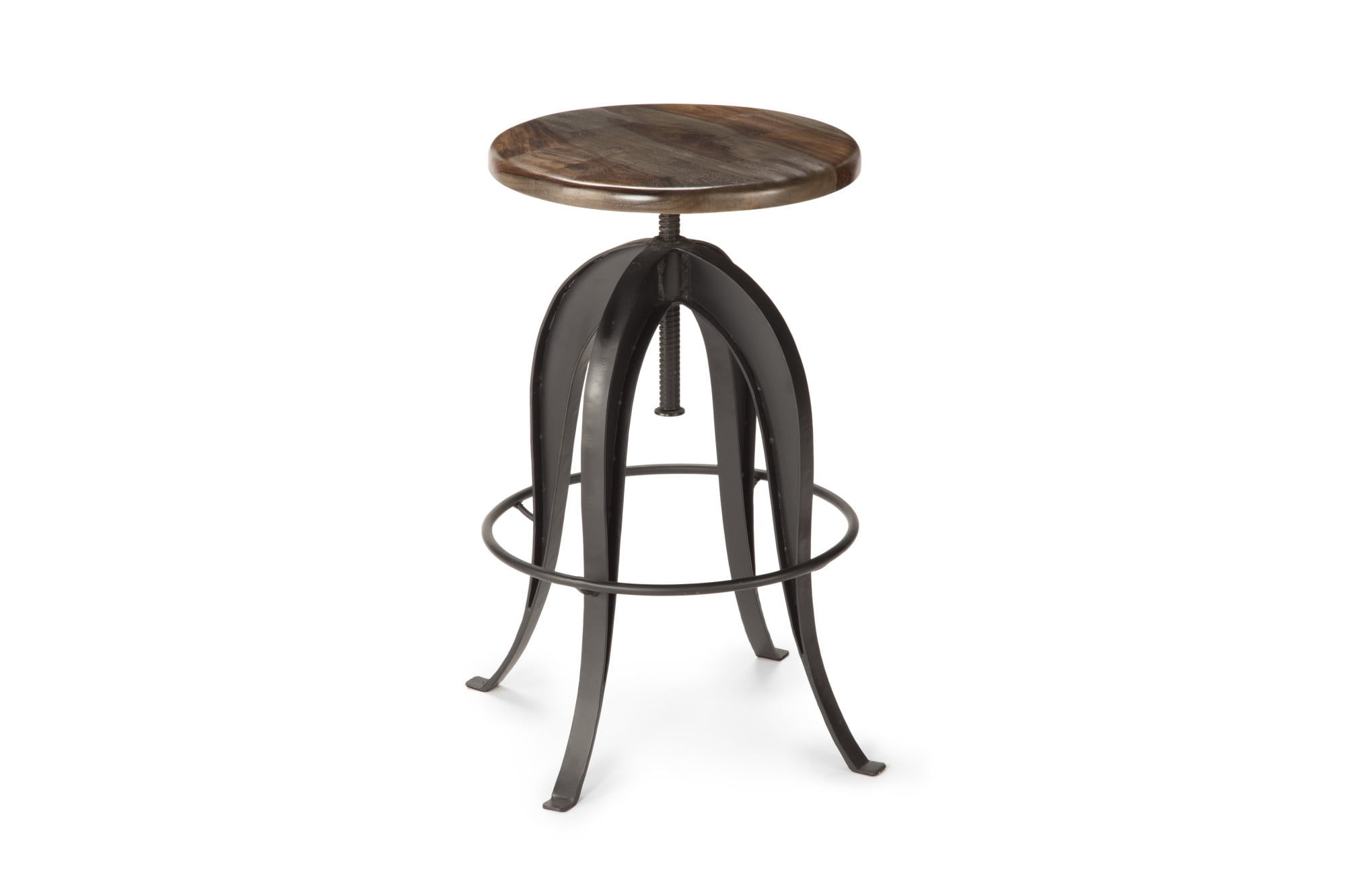 Steve Silver Sparrow Indoor Swivel Backless Adjustable 32" Height Round Bar Stool, Brown